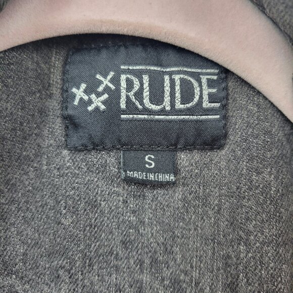 RUDE Gray Checkered Denim Vest - Picture 3 of 13
